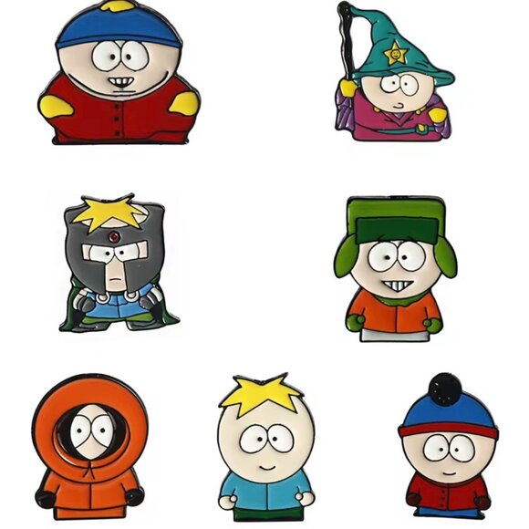 South Park 7 Pcs Enamel Pin Set – Collectible Cartoon Accessory - Picture 1 of 1